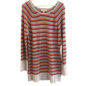 Nine West America VTG Collection Rainbow Boho Hippie Sweater Pull Over Large NWT